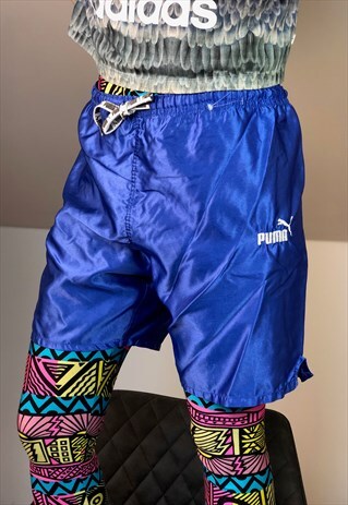 PUMA BLUE RUNNING SHORTS 90S VINTAGE