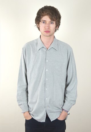 90S VINTAGE GREY FLANNEL SHIRT
