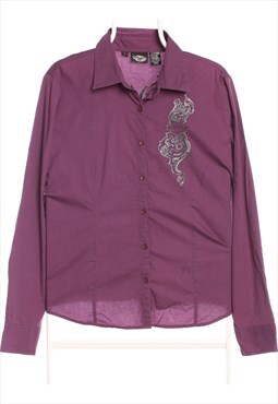 Harley Davidson Motor Cycle 90's Long Sleeve Button Up Back 
