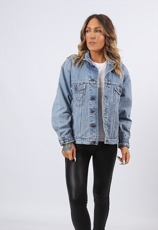 DENIM JACKET WRANGLER OVERSIZED FITTED UK 14 (L83R)