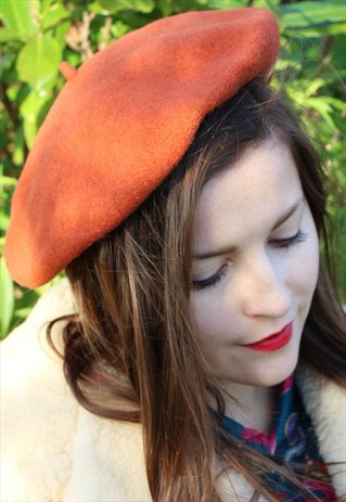 VINTAGE 70S BERET HAT CAP - RETRO - CLASSIC - WOMENS