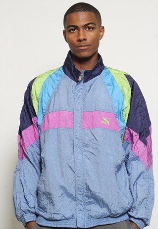 VINTAGE PUMA LOGO TRACK JACKET BLUE