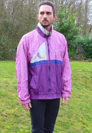 VINTAGE 80S SERGIO TACCHINI ZIP SHELL SUIT JACKET - XL RARE