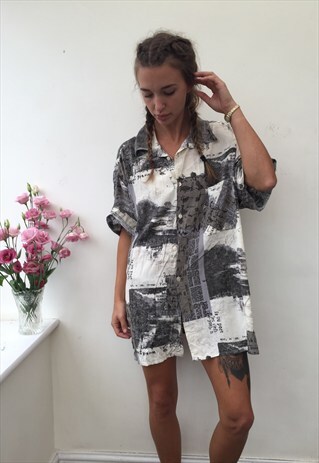CRAZY PATTERN OVERSIZED RETRO VINTAGE UNISEX FESTIVAL SHIRT