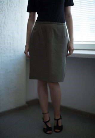 VINTAGE 90'S DARK GREEN HIGH WAISTED MINI SKIRT