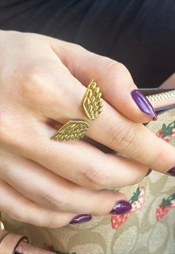 Gold Wings Ring Adjustable