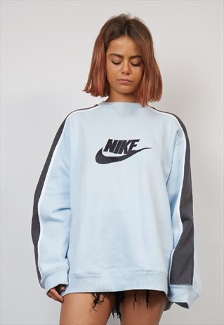 VINTAGE 90'S NIKE CONTRAST PASTEL BLUE SWEATSHIRT