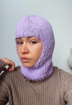 Hand Made Lavender Cotton Balaclava