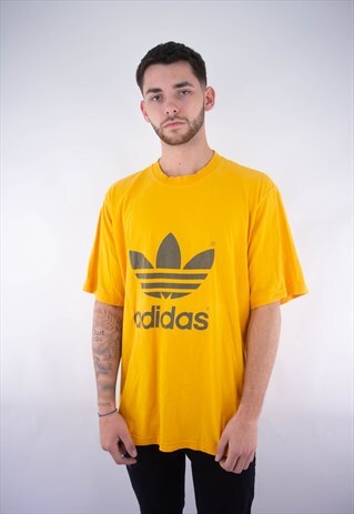 VINTAGE ADIDAS 80S BLACK TAG BIG LOGO T-SHIRT