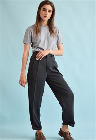 90'S RETRO HIGH WAIST CLASSIC CUT TROUSERS