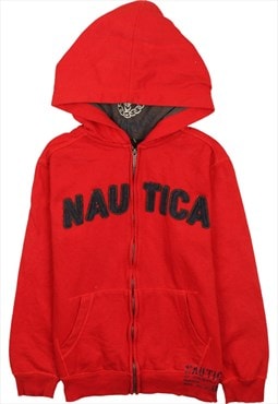 Nautica 90's Spellout Full Zip Up Hoodie Large Red