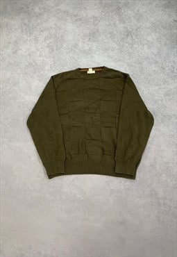 Dockers Knitted Jumper Patterned Grandad Sweater 