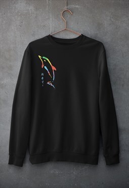 Dolphin hawaii 90s Sweatshirt sweater black