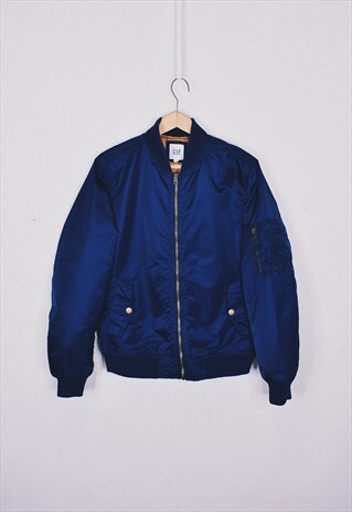 VINTAGE GAP NAVY CLASSIC NYLON BOMBER JACKET