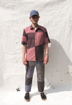 Sustainable Red Block Check Stripe Shirt
