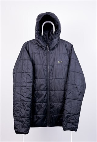 VINTAGE NIKE JACKET REVERSIBLE PADDED BLACK LARGE