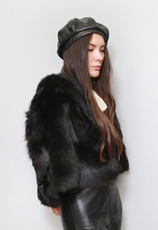 VINTAGE 1970'S VIDRA ORASTIE BLACK SHEARLING CAPE
