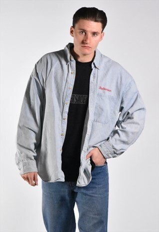 VINTAGE 1990S BUDWEISER DENIM SHIRT