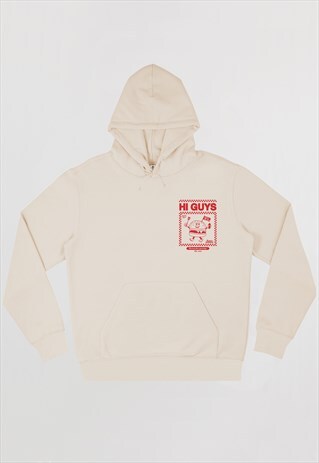 HI GUYS WOMEN'S HOODIE WITH BURGER GRAPHIC