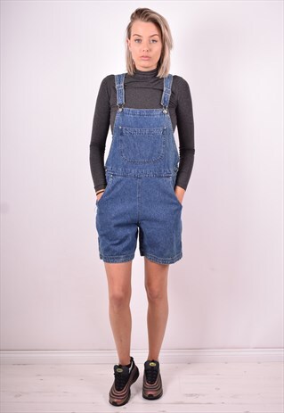 WOOLRICH WOMENS VINTAGE DENIM DUNGAREES LARGE BLUE 90'S