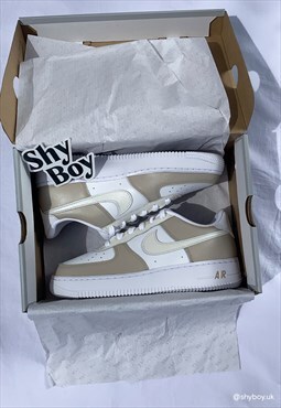 Air Force 1 Custom Beige & Cream Tonal Af1 Junior