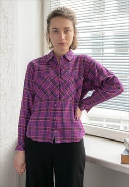 Vintage 70's Purple/Pink Checked Shirt