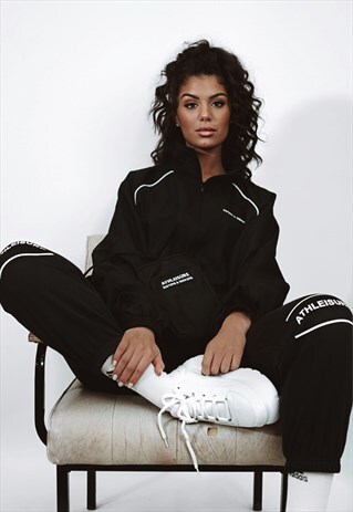 BLACK PRINTED "ATHLEISURE" SWEATPANTS
