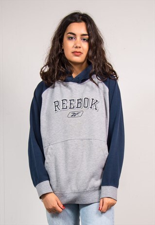 VINTAGE 90'S GREY REEBOK SWEATSHIRT HOODIE SWEATER