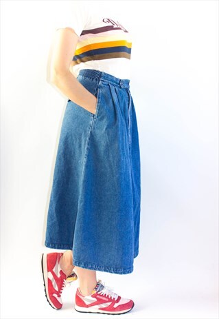 VINTAGE 90'S COCA COLA BRAND DENIM MAXI SKIRT