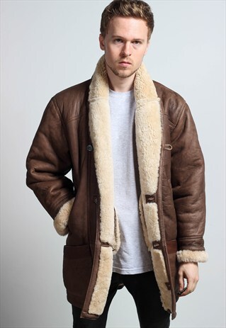 VINTAGE LEATHER SHEARLING JACKET