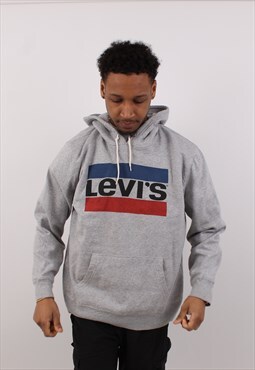 Vintage Men's Levi's Grey Pullover Hoodie