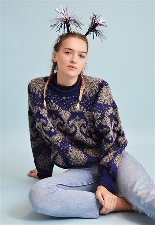 90'S RETRO JAZZY WOOLEN KNIT CHRISTMAS JUMPER