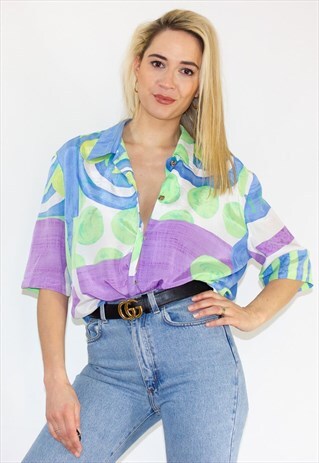 VINTAGE 80'S PATTERNED BLOUSE