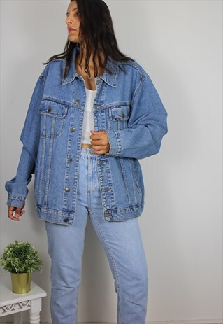 VINTAGE LEE OVERSIZED DENIM JACKET W LOGO FRONT
