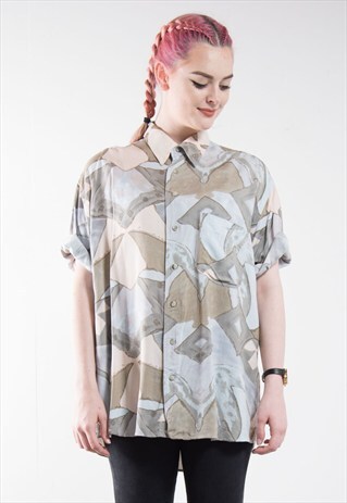 VINTAGE 90'S ABSTRACT PATTERN OVERSIZE SHIRT