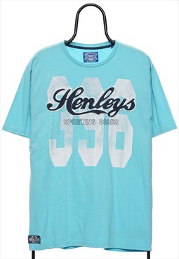 Retro Henleys Logo Blue TShirt Womens