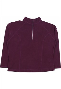 L.L.Bean 90's Quarter Zip Fleece Sweatshirt Small Burgundy R