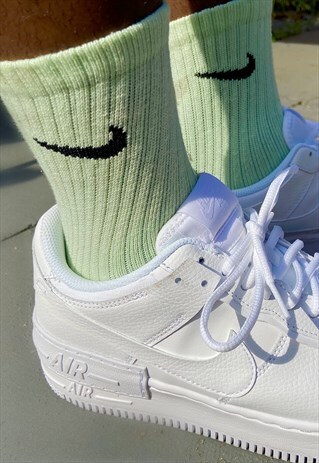 PASTEL GREEN CUSTOMISED NIKE SOCKS