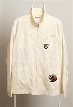 Vintage Castelbajac Windbreaker Logo Jacket White Size L