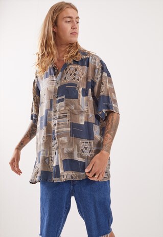 VINTAGE PATTERNED FESTIVAL SHORT SLEEVE SHIRT