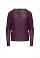 MAUVE BATWING TOP WITH FAUX LEATHER DETAIL