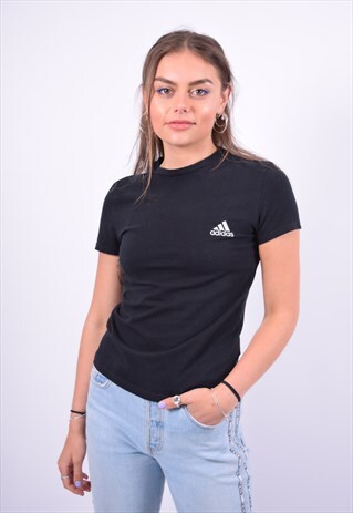 VINTAGE ADIDAS T-SHIRT TOP BLACK