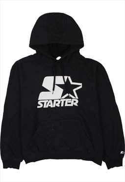 Vintage 90's Starter Hoodie Spellout Pullover Black XLarge