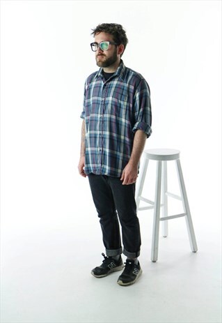 MULTICOLOR PLAID SHIRT / MENS FALL BUTTON UP