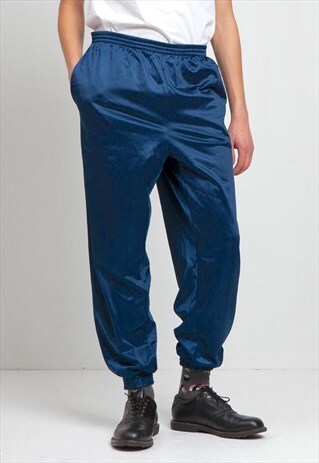 VINTAGE RETRO BLUE REEBOK TRACK BOTTOMS JOGGERS