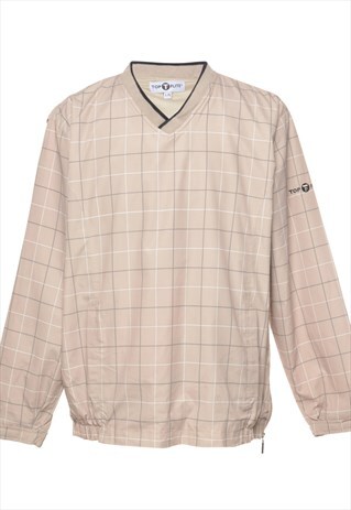 CHECKED LIGHT BROWN JACKET - L