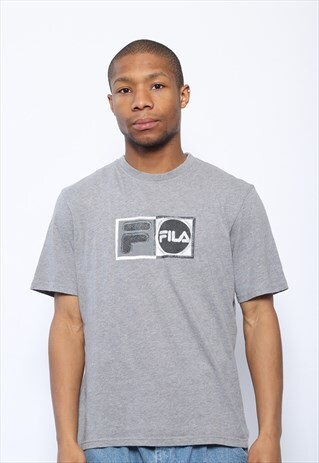 VINTAGE FILA BIG LOGO T-SHIRT GREY