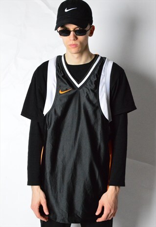 VINTAGE 90S BLACK COLOUR BLOCK NIKE BASKETBALL VEST