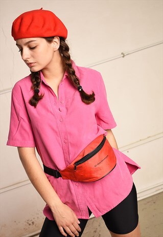 90'S RETRO FAUX SUEDE OVERSIZED FESTIVAL BLOUSE TOP