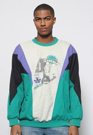 VINTAGE ADIDAS LOGO SWEATSHIRT BLUE